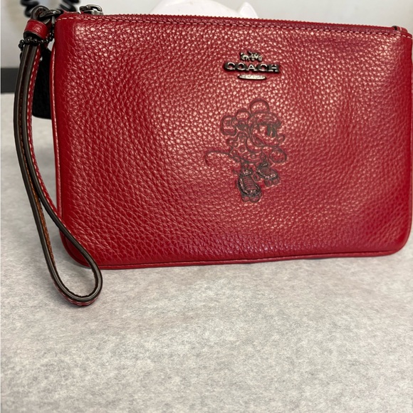 Coach Accessories - Coach Red Minnie Wristlet